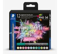 Staedtler : Pigment Arts : Brush Pen : 12 Assorted Colours : Pastel