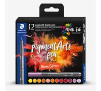 Staedtler : Pigment Arts : Brush Pen : 12 Assorted Colours : Warm Colours