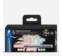 Staedtler : Pigment Arts : Brush Pen : 6 Assorted Colours - Pastel Colours