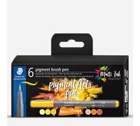 Staedtler : Pigment Arts : Brush Pen : 6 Assorted Colours - Yellows & Oranges