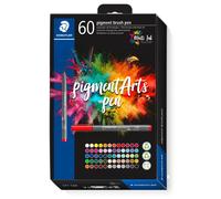STAEDTLER 371 C60 Pigment Arts Brush Pen - Assorted Colours (Pack of 60)