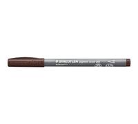 STAEDTLER Pigment Brush Pen 371 - Dark Brown, 10 Pieces | Brush tip with pigment ink, waterproof, dimensionally stable - variable line widths - Item No. 371-78