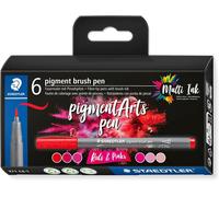 Staedtler Pigment Brush Pen - Pack of 6 - Reds & Pinks