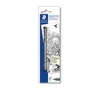 STAEDTLER Pigment Liner 308 Fineliner - Black, 0.2 mm, single | Archival-quality, waterproof ink, long metal tip - for illustration - Item No. 30802-9BKD