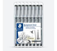 Staedtler : Pigment Liner : Black : Wallet Of 8 Assorted Line Widths