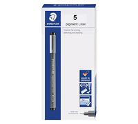 STAEDTLER Pigment Liner, Fineliner Pen for Drawing, Drafting, Journaling, 0.05mm, Black, Box of 5 Pens, 308 0059M