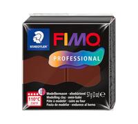 STAEDTLER Polymer Modelling Clay - FIMO Professional - Oven Bake Clay - Chocolate, 57g - 1 Block, 8040-77