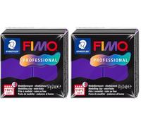STAEDTLER Polymer Modelling Clay - FIMO Professional - Oven Bake Clay - Purple, 57g - 1 Block, 8040-6 (Pack of 2)