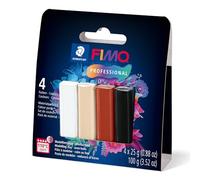 STAEDTLER Polymer Modelling Clay - FIMO Professional - Oven Bake Clay - Starter Set - 4 Assorted Natural Colours, 8043-S2