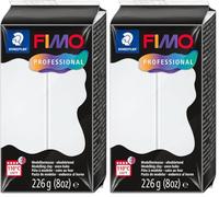 STAEDTLER Polymer Modelling Clay - FIMO Professional - Oven Bake Clay - White, 226g - 1 Block, 8042-0 (Pack of 2)