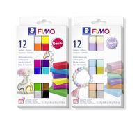 STAEDTLER Polymer Modelling Oven-Bake Clay Bundle - FIMO Soft - Set of 2 Packs in 12 Pastel & 12 Basic Colours, 8023C12 X1