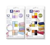 STAEDTLER Polymer Modelling Oven-Bake Clay Bundle - FIMO Soft - Set of 2 Packs in 12 Pastel & 12 Natural Colours, 8023C12 X2