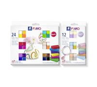 STAEDTLER Polymer Modelling Oven-Bake Clay Bundle - FIMO Soft - Set of 2 Packs in 24 Basic & 12 Pastel Colours, 8023-S X