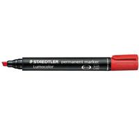 Staedtler Set of 3 Permanent Markers "Lumocolor 350" Red Chisel Tipaa