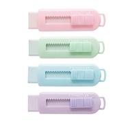 Staedtler Sliding Retractable Pencil Eraser with Plastic Sleeve, Assorted Soft Pastel Color 4 Pack