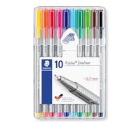 Staedtler ST 334 SB10 Triplus Fineliner Assort Pen (Pack of 10)