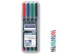 Staedtler Lumocolour Universal Pen Permanent Fine Assorted (4 Pack)