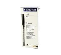 Staedtler Stick 430 Ballpoint Pen Medium Black (10 Pack) 430-M9