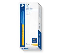 STAEDTLER Stick 430 F-3 Ballpoint Pen Fine Tip - Blue (Box of 10)