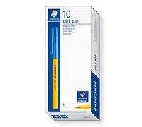 STAEDTLER Stick 430 F-3 Ballpoint Pen Fine Tip - Blue (Box of 10)