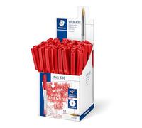 Staedtler 430 Ballpoint Stick Pen Medium - Red (Pack-50)