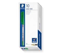 STAEDTLER Stick 430 M-5 Ballpoint Pen Medium - Green (Box of 10)