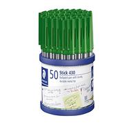 Staedtler Stick 430 M5CP50 Ballpoint Pen Medium, Green, Box of 50