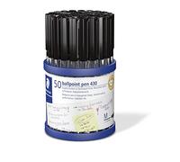Staedtler Stick 430 M9CP50 Ballpoint Pen Medium, Black, Box of 50