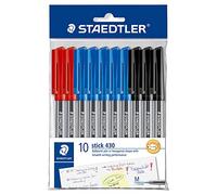 Staedtler Stick 430 Medium Ballpoint Pen, Assorted (Pack of 10)