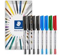 STAEDTLER stick 430M Ballpoint Pen - 0.5mm Medium Point - Pack of 8 in Envelope Packaging (Black, Blue, Red, Green)