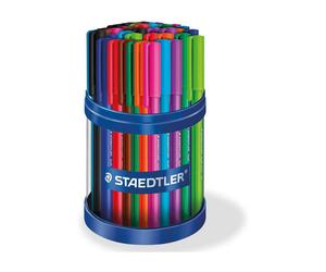 Staedtler Stick Ice Triangular Ballpoint Plastic Clip Pen Assorted 50 Cup