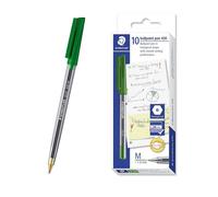 Staedtler Stick Medium Ballpoint Pen Indelible Lightfast Waterproof Box of 10