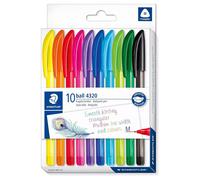 Staedtler Stick Rainbow Ballpoint Pen Medium 10 Assorted Colours Writing Pen New