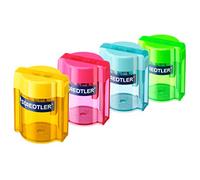 Staedtler Superjumbo 513 001 Double Sharpener with 2 Sharpener Holes for Different Colouring Pencil Formats / Lid / Case, Assorted colours, Single Unit