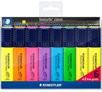 STAEDTLER Textsurfer Classic 364 Highlighters - 4 Pack, Pastel | Chisel tip 1-5 mm, water-based ink - large reservoir, pressure equalisation - Art.-Nr. 364 CWP4