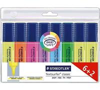 Staedtler Textsurfer Classic Highlighters 6 + 2 Free, Pack of 8 Pensaa