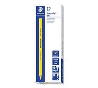 Staedtler Textsurfer Dry Pencil - Yellow (Box of 12) | Triangular Neon Yellow Wax Refill for Thin Paper - FSC Wood - Item No. 128 64-1