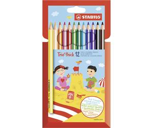 STAEDTLER Thick Pencil Tips Triangular Colored Pencils - 12-Pack - Assorted Colors