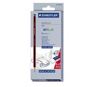 Staedtler Tradition 110 Graphite Pencil in Cardboard Box Containing 6 Graphite Pencils in Assorted Degrees, 1 Eraser and 1 Metal Sharpener