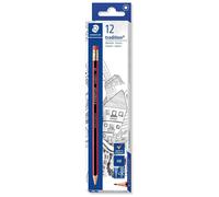 STAEDTLER 112-HB Tradition Graphite Pencil for Drawing & Sketching - HB, Eraser-Tip (Box of 12)