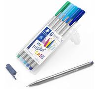STAEDTLER triplus 0.3 mm 334 Fineliner Superfine Point Pen, Assorted Ocean Colours, Pack of 6
