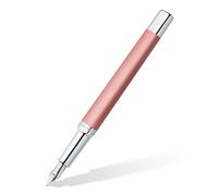 STAEDTLER Triplus 474 F Fountain Pen Radiant Rose, Premium Quality Metal Casing in Ergonomic Triangular Shape, Steel Nib F, with Blue Ink Cartridge