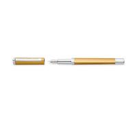 STAEDTLER Triplus 474 M11-3 Fountain Pen 474 M, Colour Glorious Gold, Premium Quality Metal Casing in Ergonomic Triangular Shape, Steel Nib M with Blue Ink Cartridge