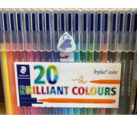 Staedtler Triplus Color Brilliant Assorted Colours 1.0mm Point 20 Pack Set NEW