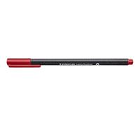 STAEDTLER triplus fineliner 334 - Carmine red, 10 pieces, 0.3 mm | Triangular barrel, DRY SAFE technology, water-based - assorted colours - Item No. 334-29