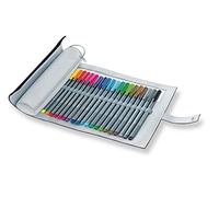 Staedtler Triplus Fineliner 334 PC20-9 (Triangular, Pink roll-up case with 20 Shining Colours, Made in Germany, Superfine, Metal-clad tip, line Width Approx. 0.3 mm)