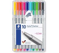 Staedtler Triplus Fineliner Colour Point Pen 0.3mm Art drawing Crafts PACK Of 10