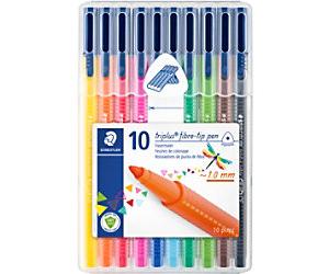 Staedtler Triplus Fineliner Pen Assorted Desktop Pack of 10