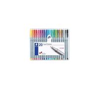 Staedtler Triplus Fineliner, Triangular, Set of 20 Brilliant Colours + Triplus Colour Set with 20 Brilliant Felt-tip Pens, High Quality, Suitable for