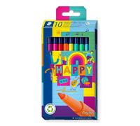 Staedtler Triplus Happy Fibre Tip Pens, Ergonomic Triangular Shaft, Line Width 1